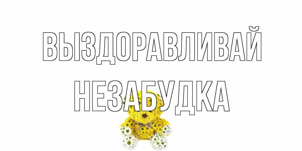 Открытка на каждый день с именем, Незабудка Выздоравливай мишка Прикольная открытка с пожеланием онлайн скачать бесплатно 