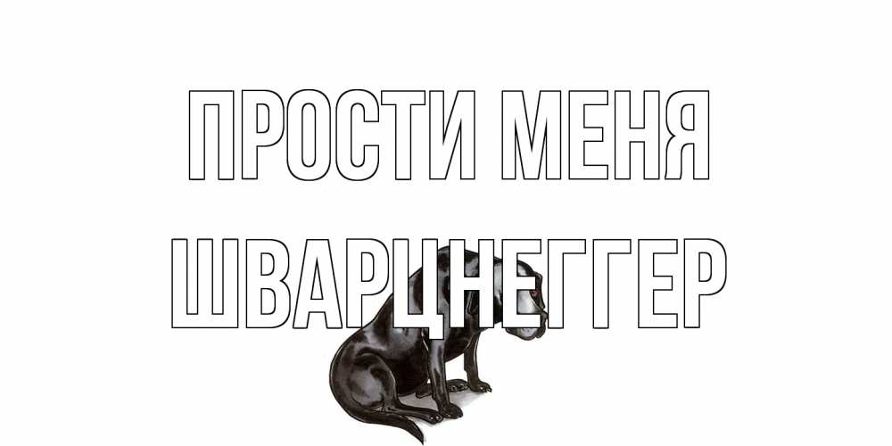 Открытка на каждый день с именем, Шварцнеггер Прости меня грустная собака на открытке с подписью прости меня Прикольная открытка с пожеланием онлайн скачать бесплатно 