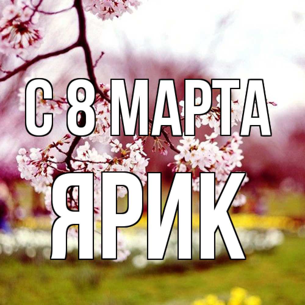 Открытка на каждый день с именем, Ярик C 8 МАРТА яблоня Прикольная открытка с пожеланием онлайн скачать бесплатно 