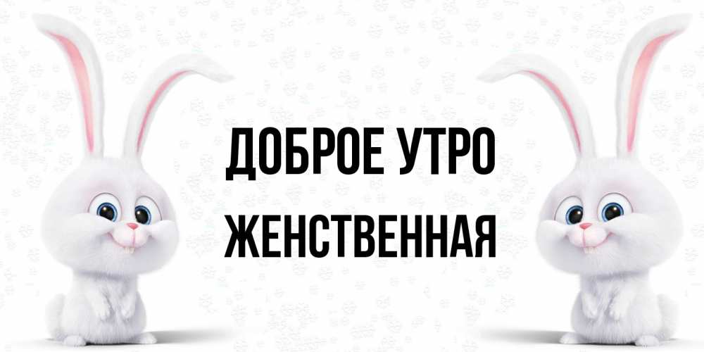 Открытка на каждый день с именем, женственная Доброе утро кролики с длинными ушками Прикольная открытка с пожеланием онлайн скачать бесплатно 