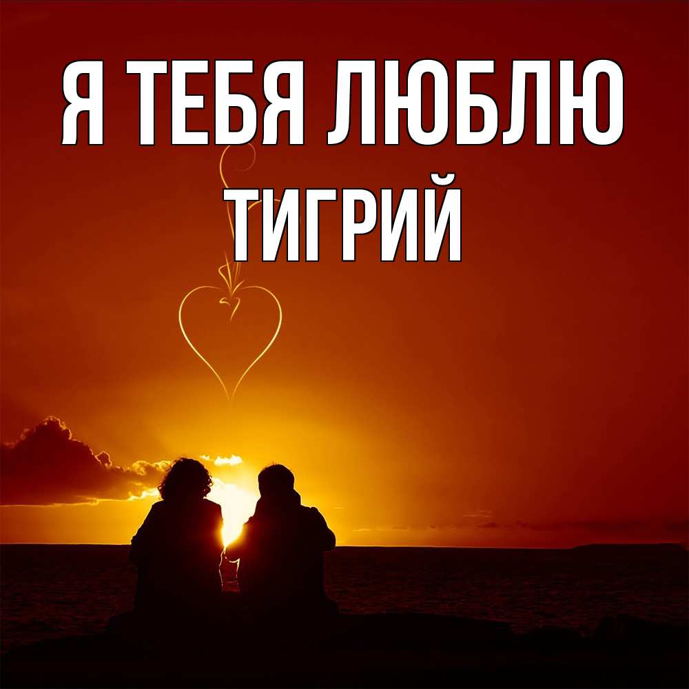 Открытка на каждый день с именем, Тигрий Я тебя люблю небо Прикольная открытка с пожеланием онлайн скачать бесплатно 