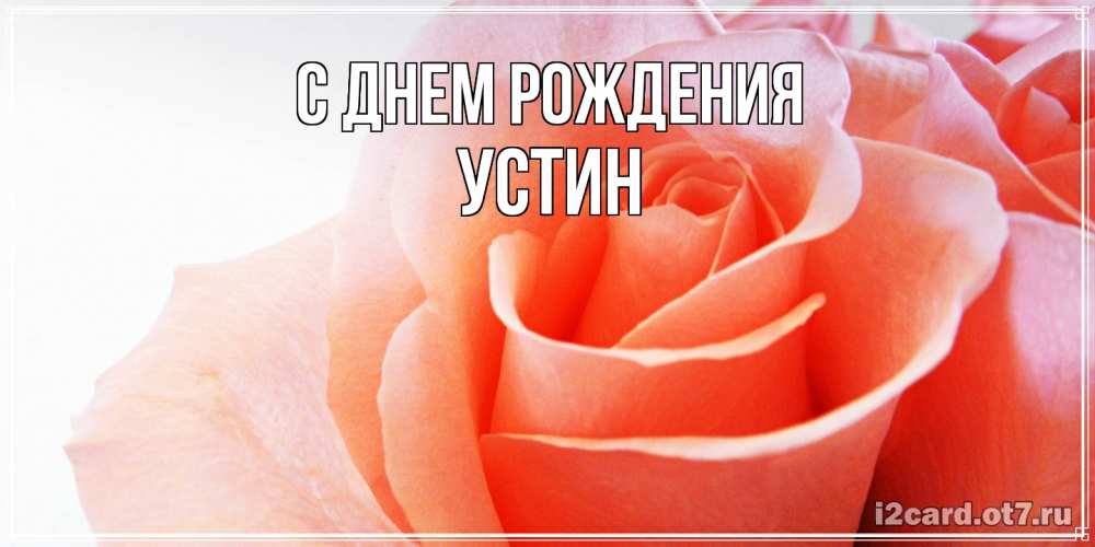 Открытка на каждый день с именем, Устин С днем рождения розы для поздравления с днем рождения Прикольная открытка с пожеланием онлайн скачать бесплатно 