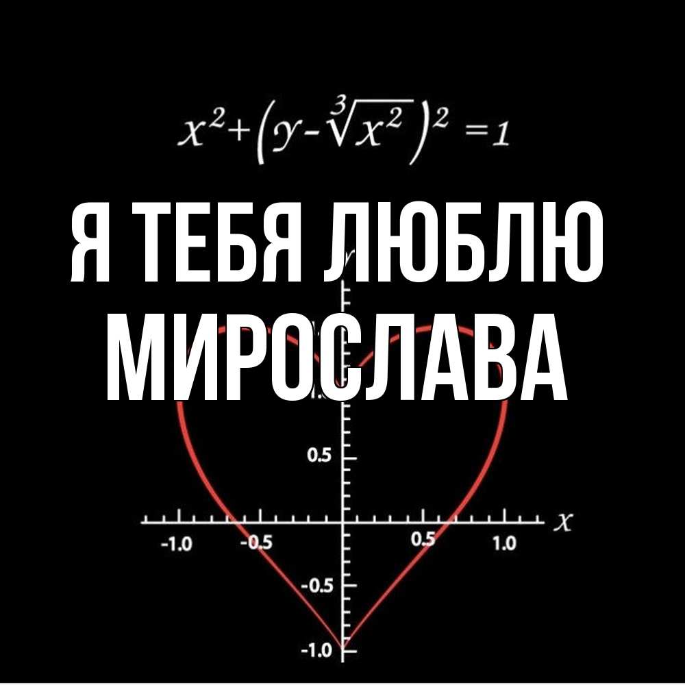 Открытка на каждый день с именем, Мирослава Я тебя люблю сердечная формула Прикольная открытка с пожеланием онлайн скачать бесплатно 