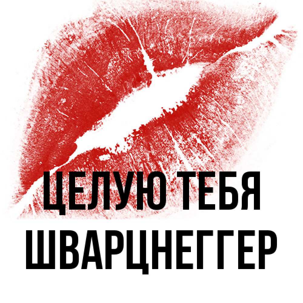 Открытка на каждый день с именем, Шварцнеггер Целую тебя открытка с пожеланием поцелуя Прикольная открытка с пожеланием онлайн скачать бесплатно 