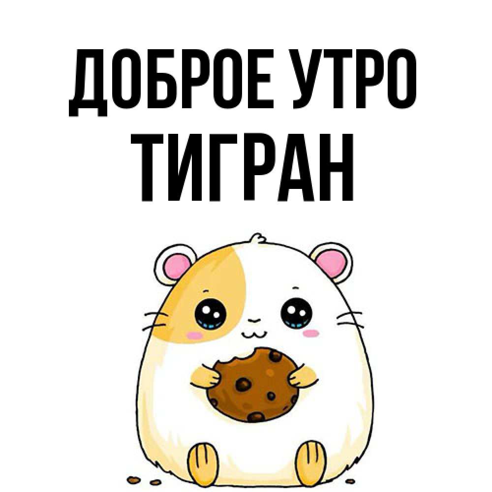 Открытка на каждый день с именем, Тигран Доброе утро есть печеньку. Утречко Прикольная открытка с пожеланием онлайн скачать бесплатно 