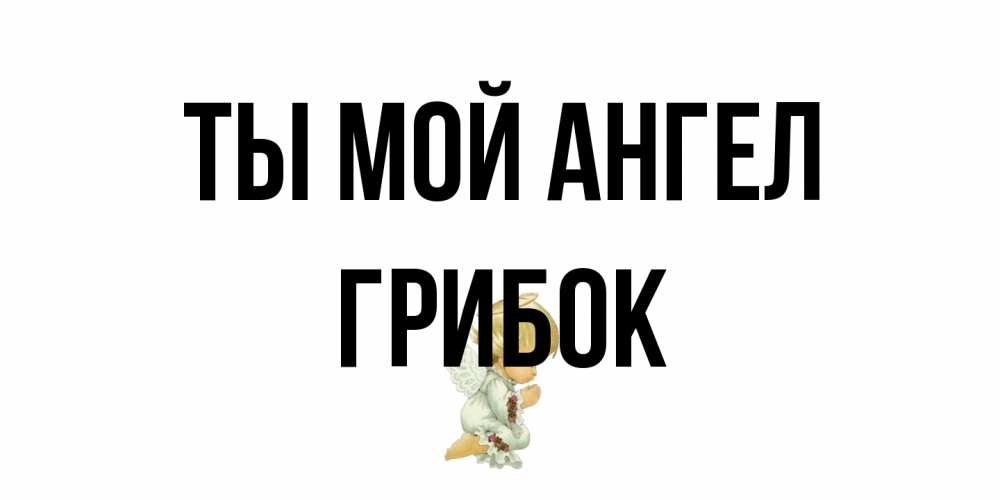 Открытка на каждый день с именем, Грибок Ты мой ангел ангел Прикольная открытка с пожеланием онлайн скачать бесплатно 