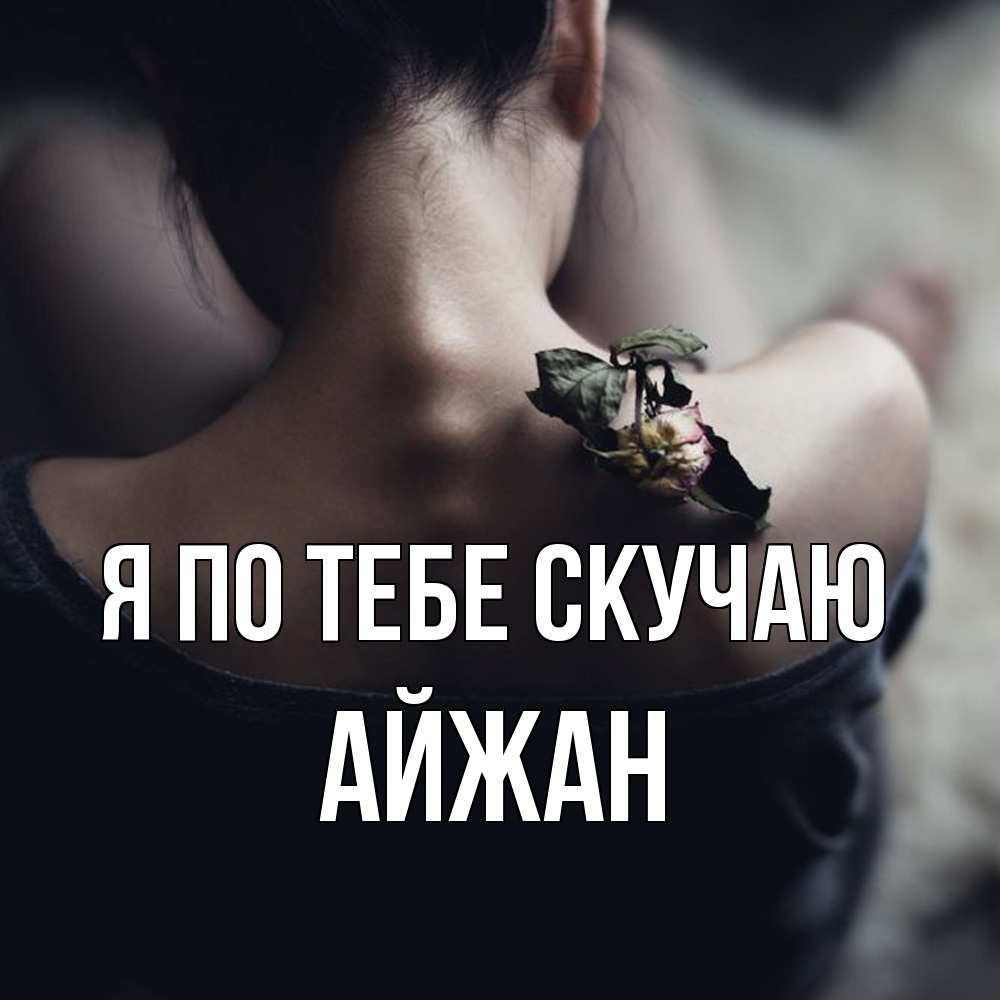Открытка на каждый день с именем, Айжан Я по тебе скучаю засох цветок Прикольная открытка с пожеланием онлайн скачать бесплатно 