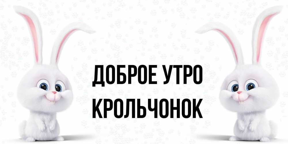 Открытка на каждый день с именем, Крольчонок Доброе утро кролики с длинными ушками Прикольная открытка с пожеланием онлайн скачать бесплатно 