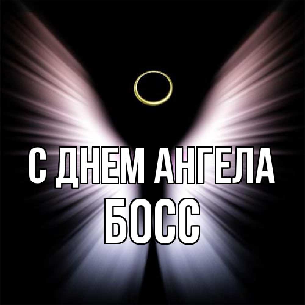 Открытка на каждый день с именем, Босс С днем ангела ангел из света Прикольная открытка с пожеланием онлайн скачать бесплатно 