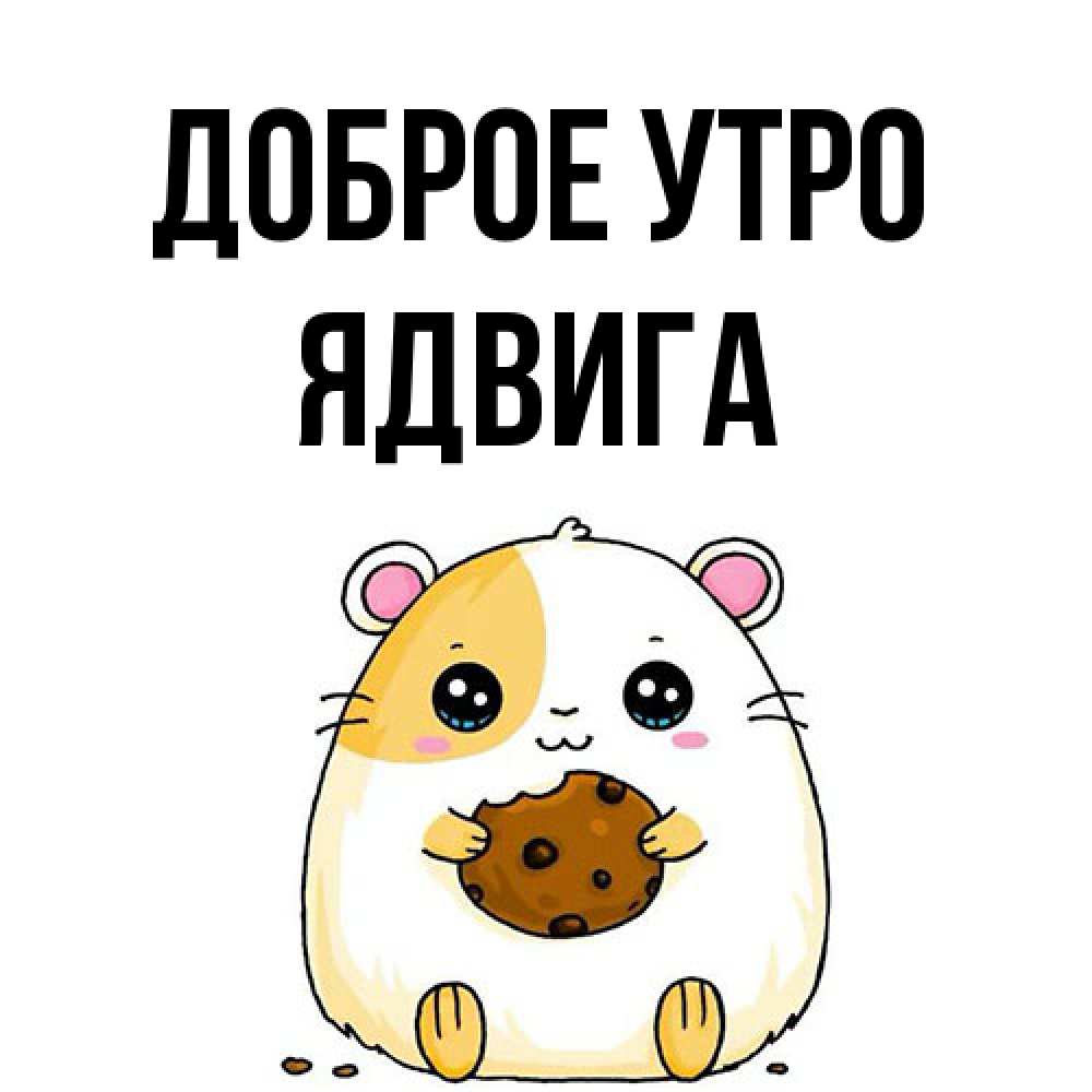 Открытка на каждый день с именем, Ядвига Доброе утро есть печеньку. Утречко Прикольная открытка с пожеланием онлайн скачать бесплатно 
