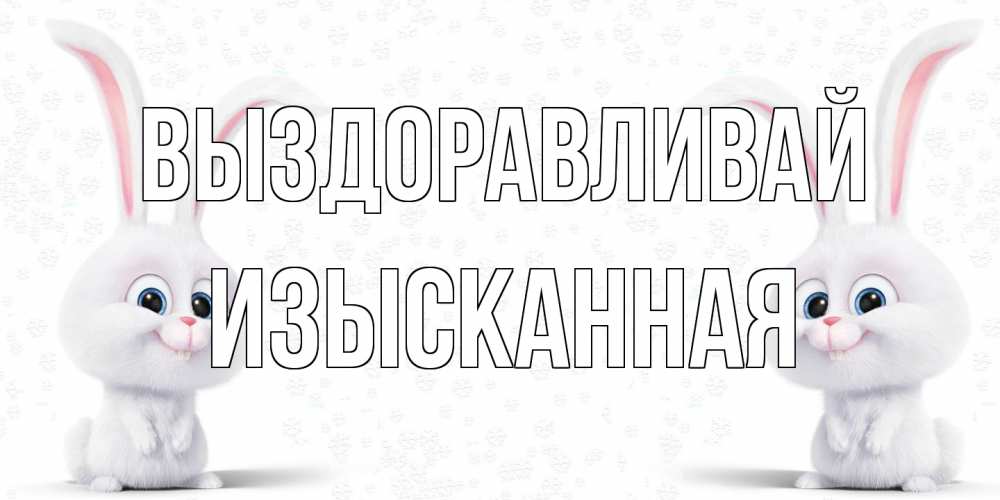 Открытка на каждый день с именем, изысканная Выздоравливай не болей с зайцем Прикольная открытка с пожеланием онлайн скачать бесплатно 