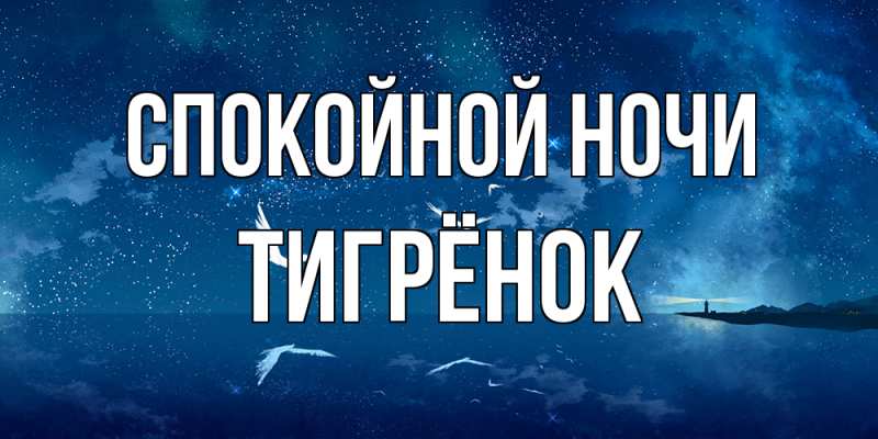 Картинка Спокойной ночи, Тигрёнок