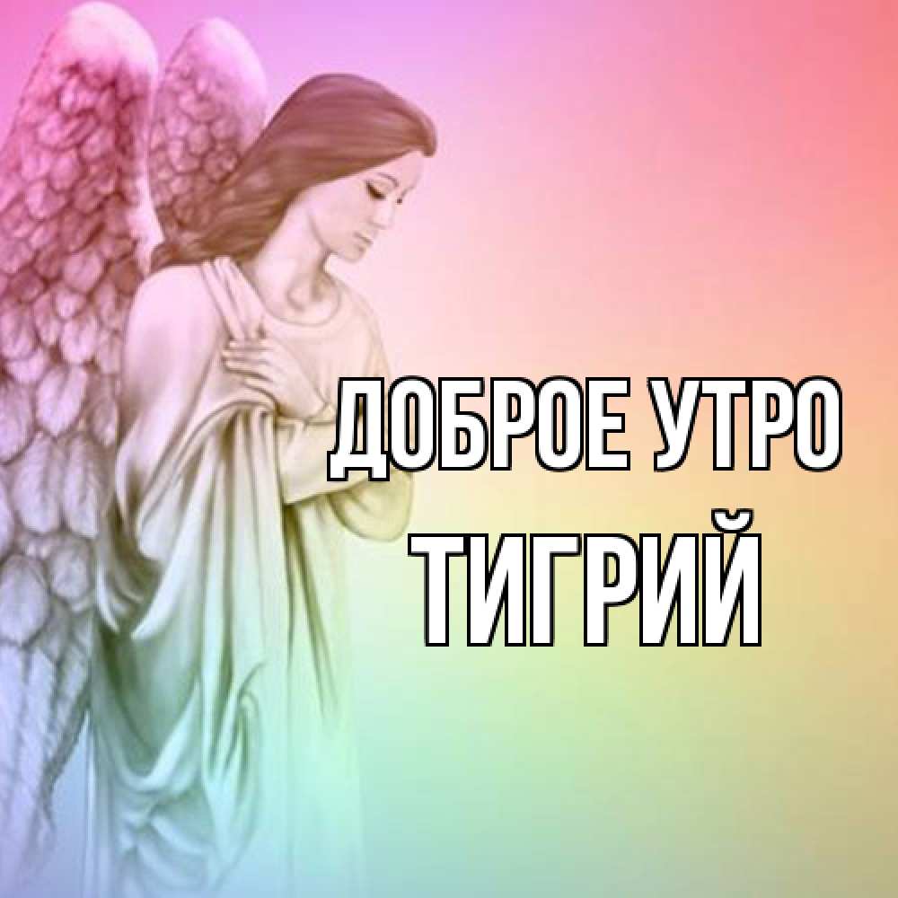 Открытка на каждый день с именем, Тигрий Доброе утро крылья Прикольная открытка с пожеланием онлайн скачать бесплатно 