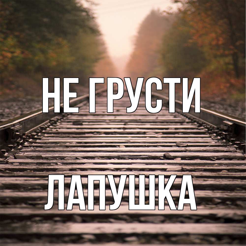 Открытка на каждый день с именем, лапушка Не грусти лес и железная дорога Прикольная открытка с пожеланием онлайн скачать бесплатно 