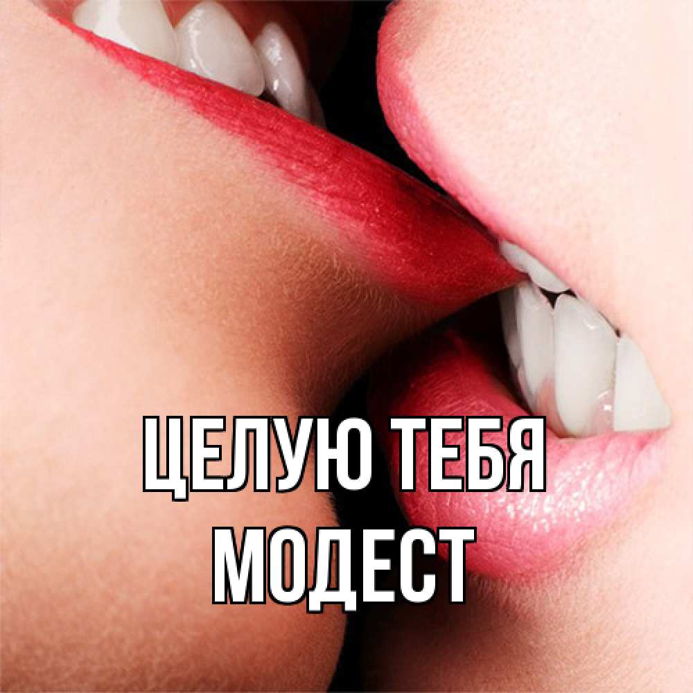 Открытка на каждый день с именем, Модест Целую тебя поцелуй открытки бесплатно Прикольная открытка с пожеланием онлайн скачать бесплатно 