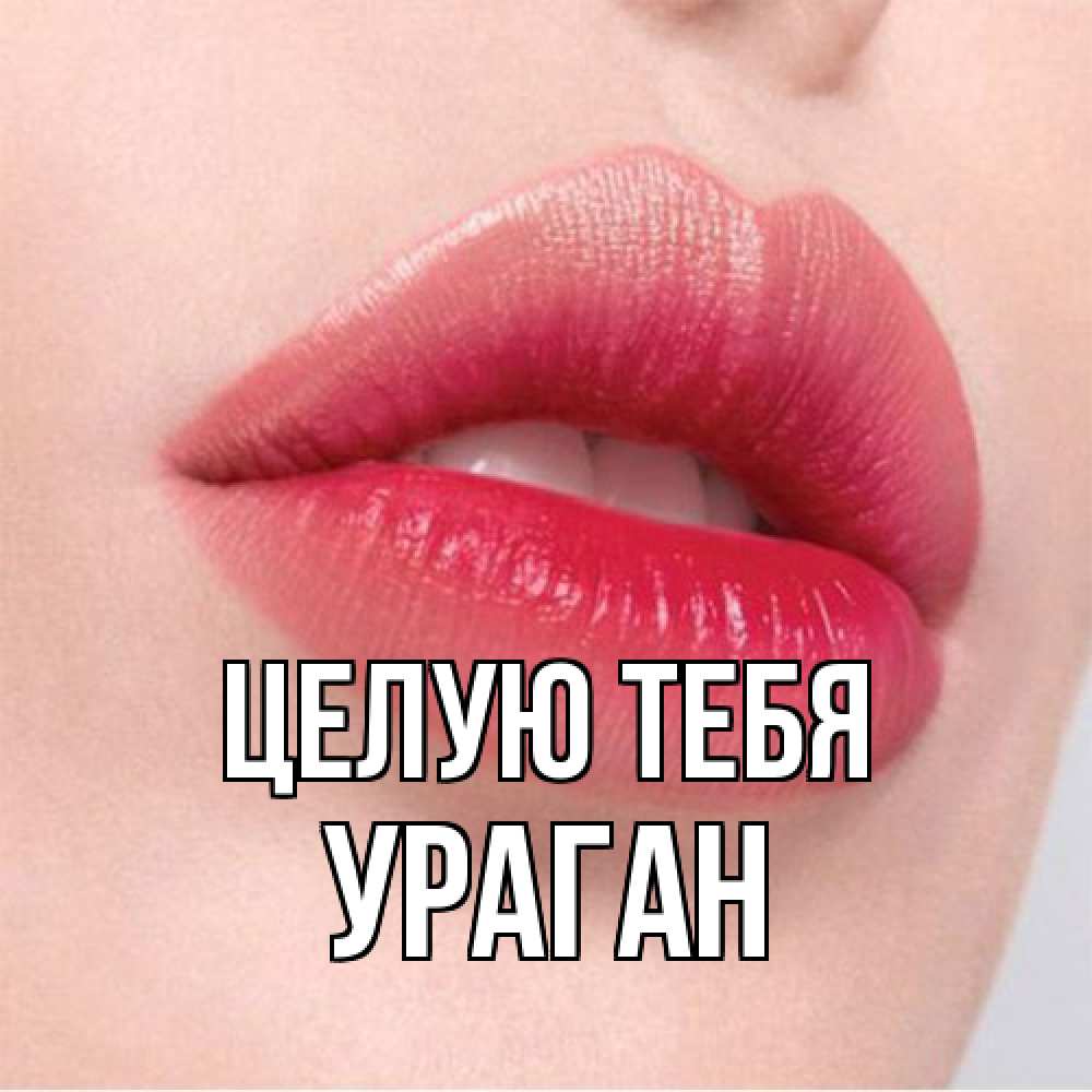 Открытка на каждый день с именем, Ураган Целую тебя губы зубки и нежная кожа Прикольная открытка с пожеланием онлайн скачать бесплатно 