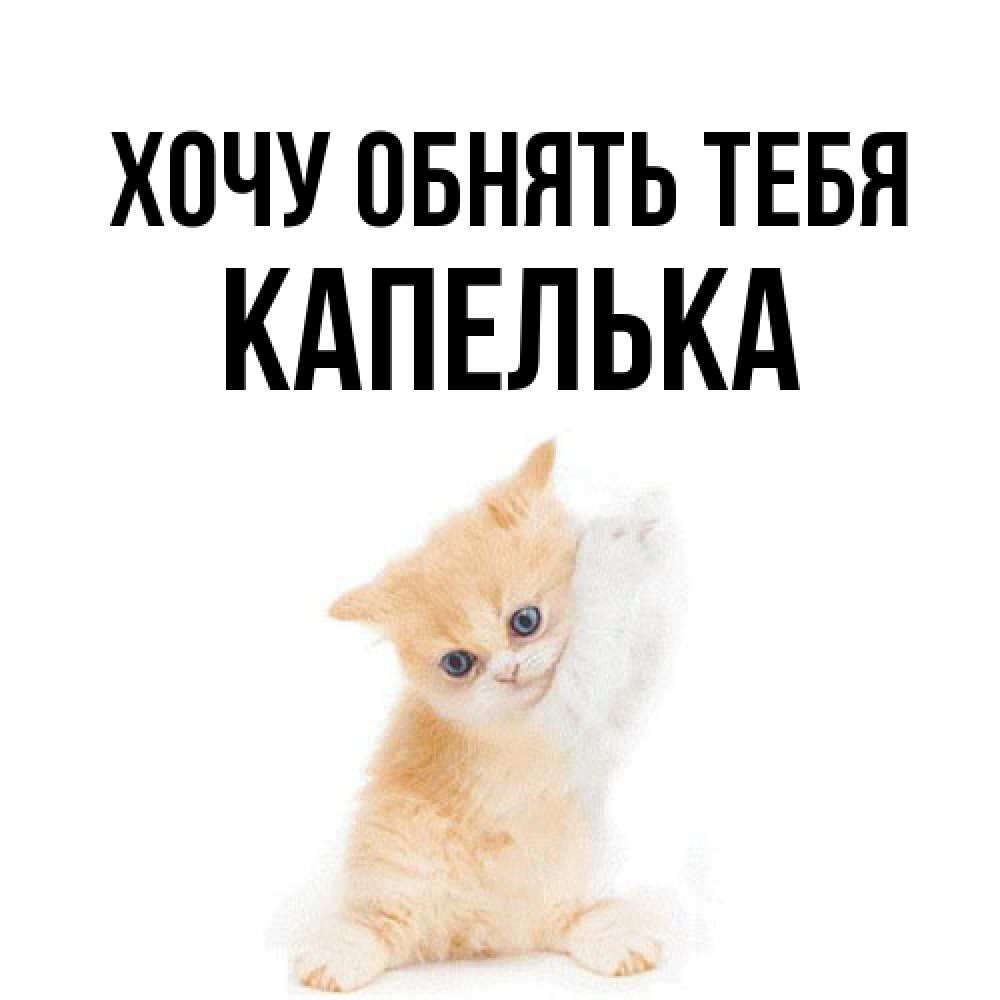Открытка на каждый день с именем, Капелька Хочу обнять тебя я хочу очень скорее обнимаешек Прикольная открытка с пожеланием онлайн скачать бесплатно 