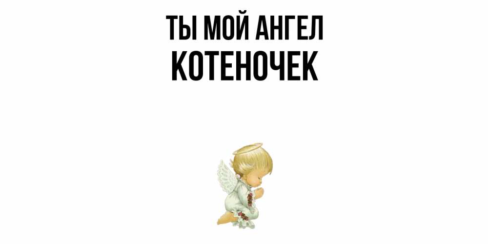 Открытка на каждый день с именем, Котеночек Ты мой ангел ангел Прикольная открытка с пожеланием онлайн скачать бесплатно 