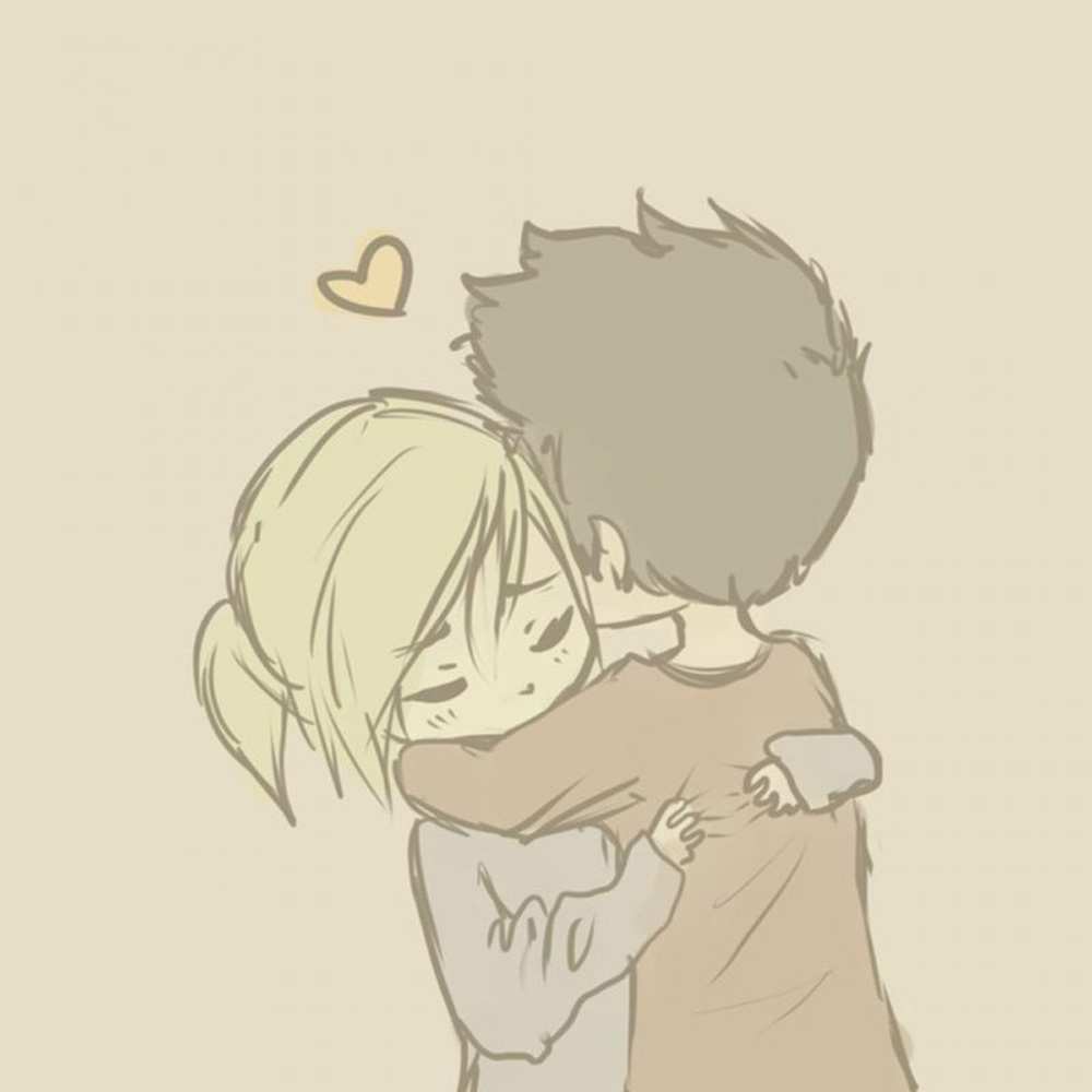 Открытка на каждый день с именем, Снежка Хочу обнять тебя с сердечком рисунок Прикольная открытка с пожеланием онлайн скачать бесплатно 