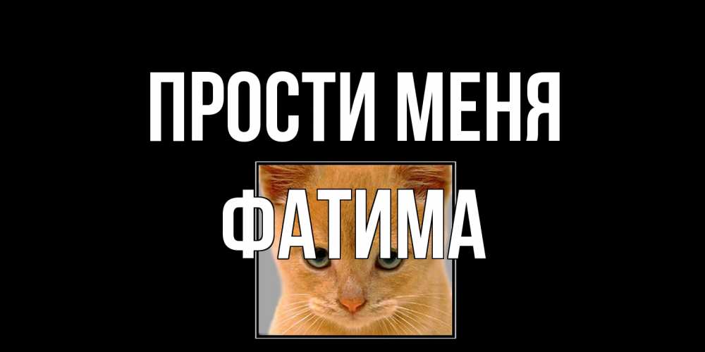 Открытка на каждый день с именем, Фатима Прости меня рыжий грустный кот просит прощения Прикольная открытка с пожеланием онлайн скачать бесплатно 