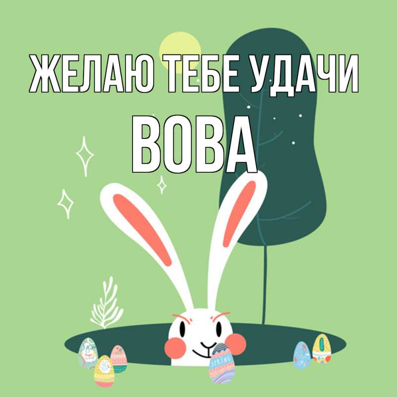 Открытка с именем, вова, Желаю тебе удачи