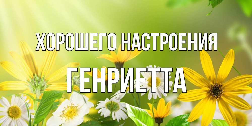 Открытка на каждый день с именем, Генриетта Хорошего настроения цветы Прикольная открытка с пожеланием онлайн скачать бесплатно 