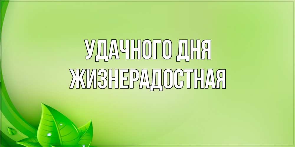 Открытка на каждый день с именем, Жизнерадостная Удачного дня зеленая тема Прикольная открытка с пожеланием онлайн скачать бесплатно 