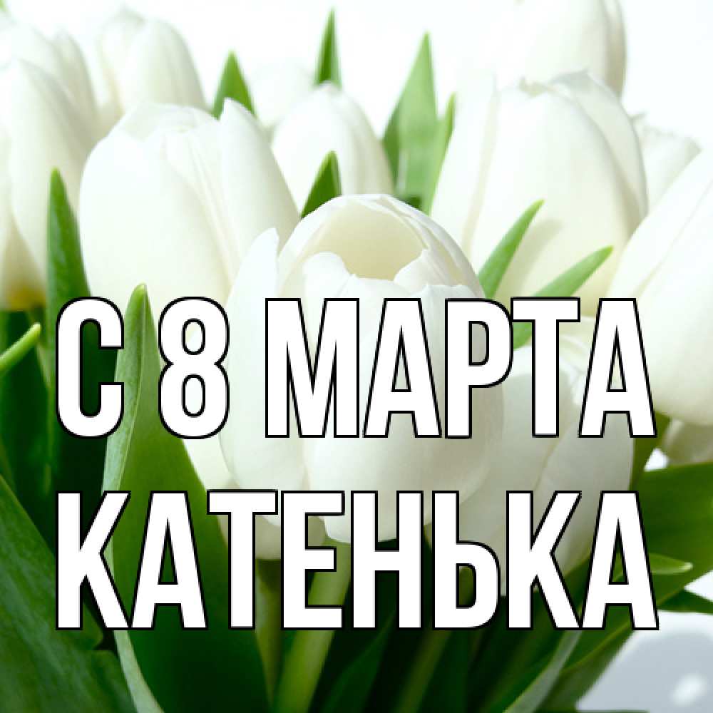 Открытка на каждый день с именем, Катенька C 8 МАРТА цветы Прикольная открытка с пожеланием онлайн скачать бесплатно 