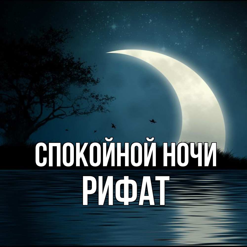 Открытка на каждый день с именем, Рифат Спокойной ночи вода Прикольная открытка с пожеланием онлайн скачать бесплатно 
