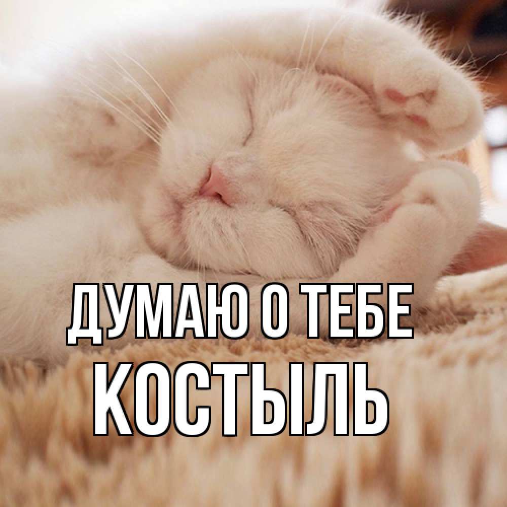 Открытка на каждый день с именем, Костыль Думаю о тебе для любимой девушки милота Прикольная открытка с пожеланием онлайн скачать бесплатно 