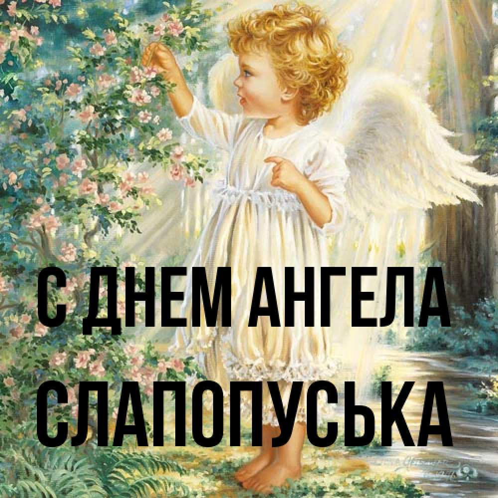 Открытка на каждый день с именем, слапопуська С днем ангела собирает цветы Прикольная открытка с пожеланием онлайн скачать бесплатно 