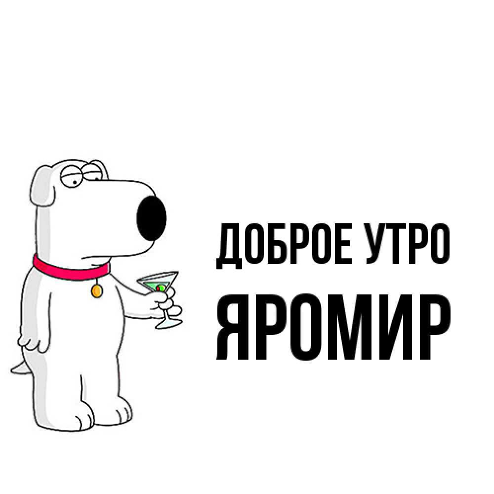 Открытка на каждый день с именем, Яромир Доброе утро герои мультфильмов белый пес Прикольная открытка с пожеланием онлайн скачать бесплатно 