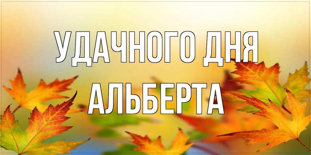 Открытка на каждый день с именем, Альберта Удачного дня открытка с пожеланием хорошего осеннего дня Прикольная открытка с пожеланием онлайн скачать бесплатно 