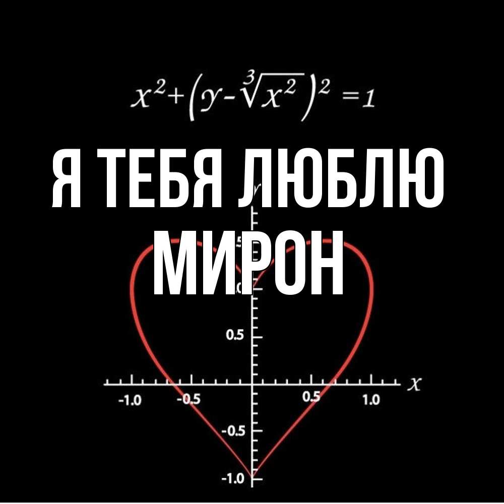 Открытка на каждый день с именем, Мирон Я тебя люблю сердечная формула Прикольная открытка с пожеланием онлайн скачать бесплатно 