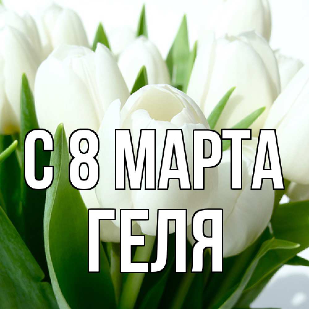 Открытка на каждый день с именем, Геля C 8 МАРТА цветы Прикольная открытка с пожеланием онлайн скачать бесплатно 