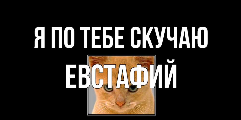 Открытка на каждый день с именем, Евстафий Я по тебе скучаю открытки рыжий котенок скучает по тебе Прикольная открытка с пожеланием онлайн скачать бесплатно 
