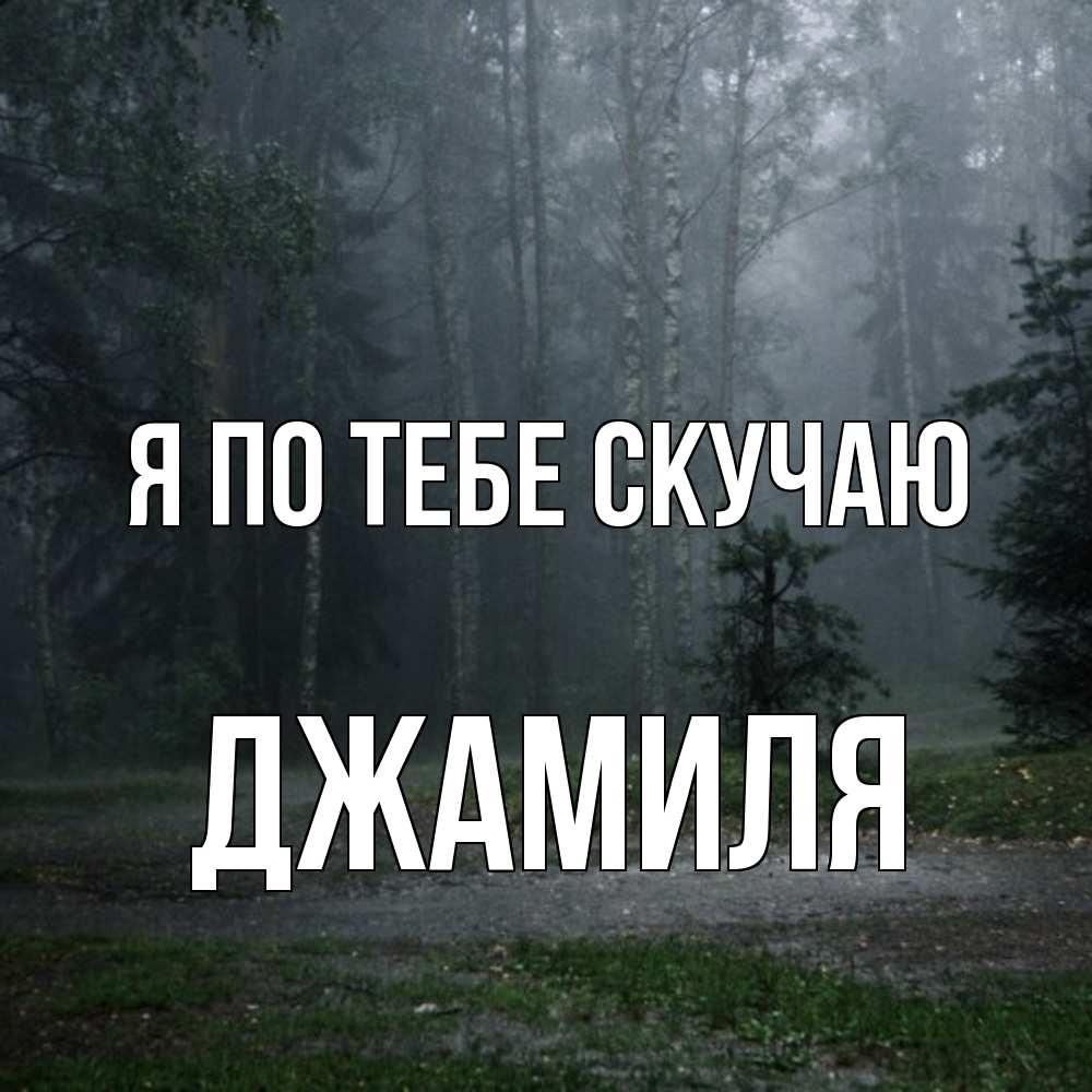 Открытка на каждый день с именем, Джамиля Я по тебе скучаю одна и плохо мне Прикольная открытка с пожеланием онлайн скачать бесплатно 