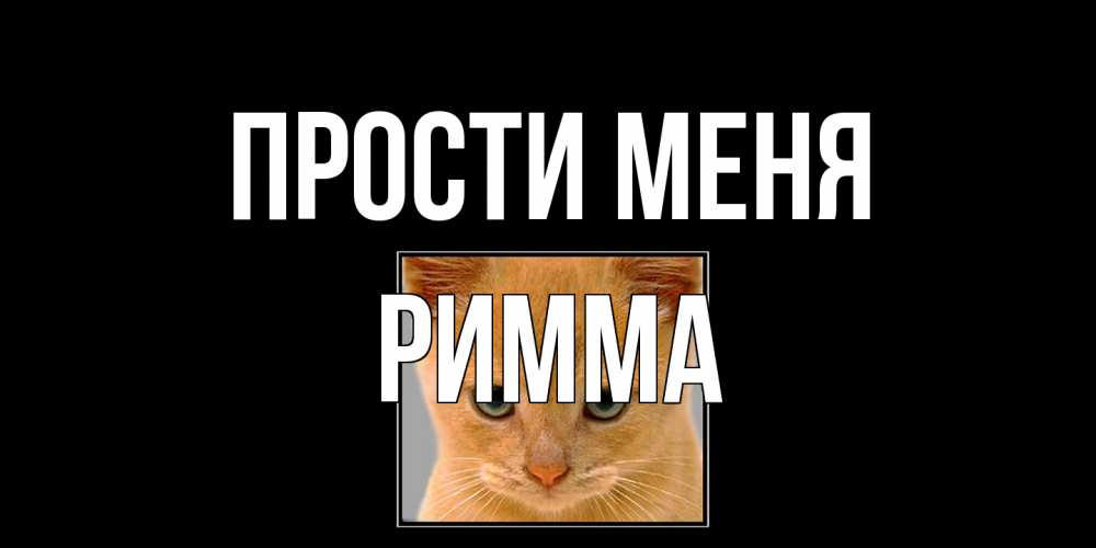 Открытка на каждый день с именем, Римма Прости меня рыжий грустный кот просит прощения Прикольная открытка с пожеланием онлайн скачать бесплатно 