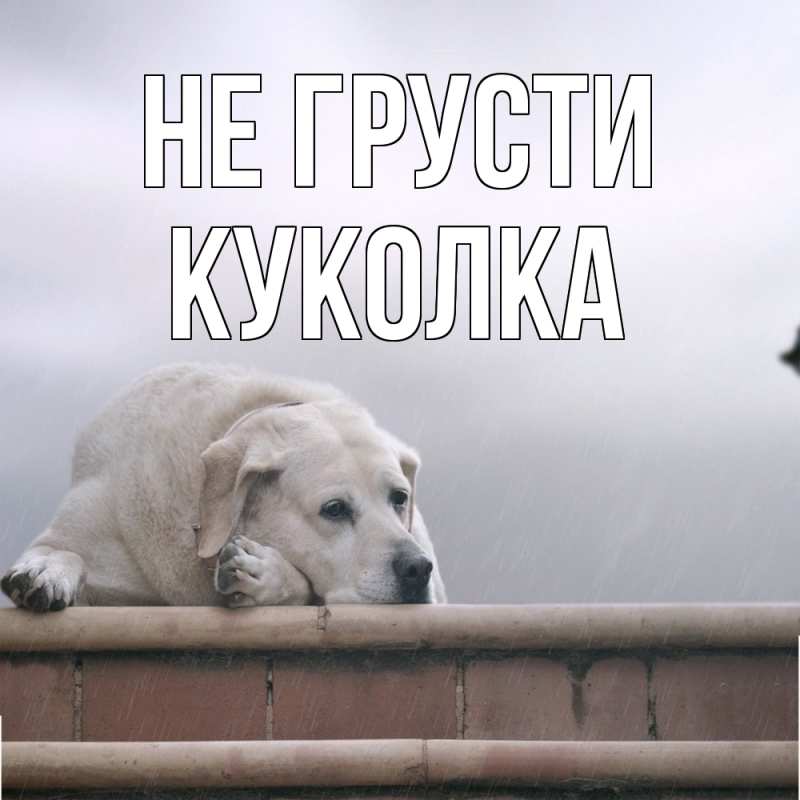 Открытка с именем, Куколка, Не грусти