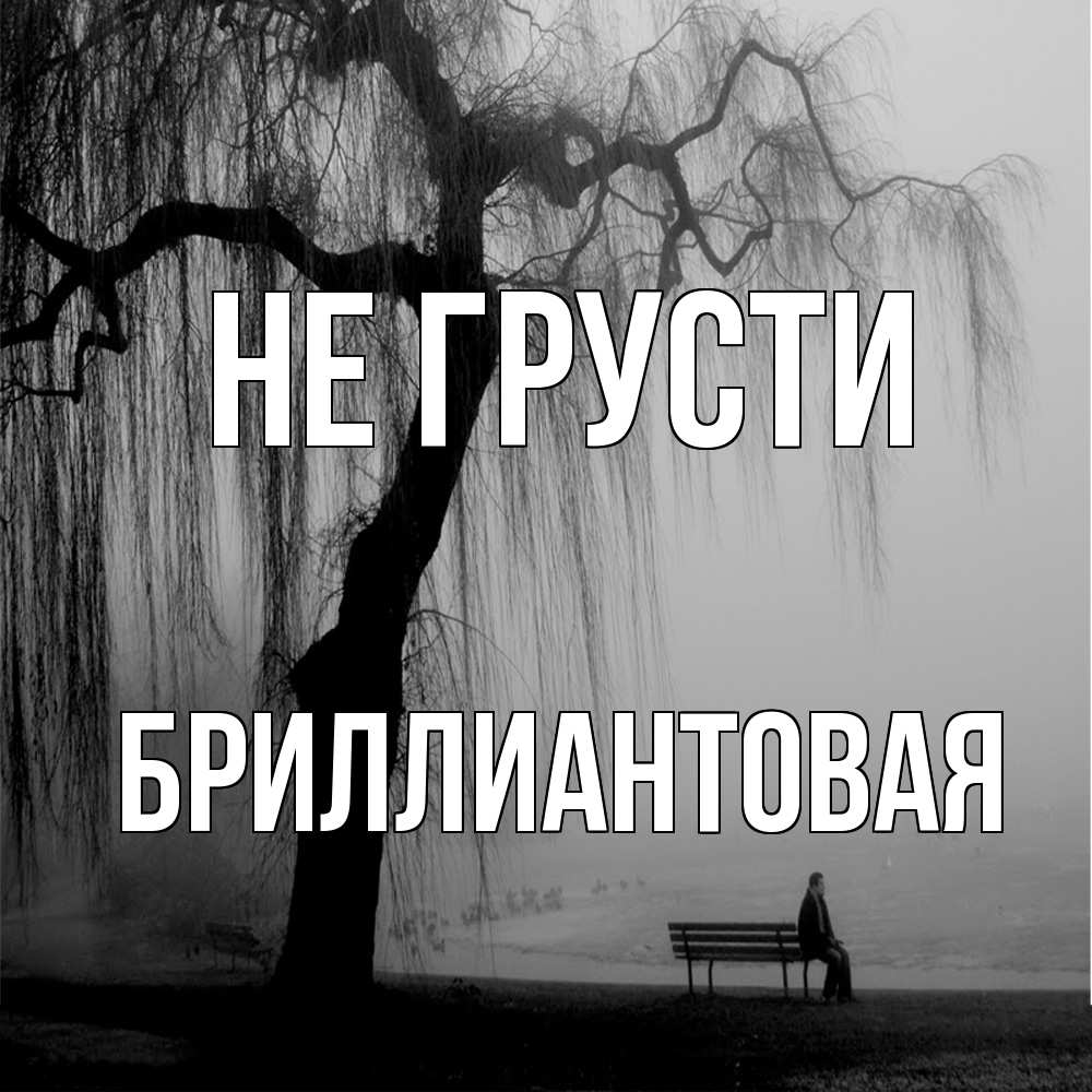 Открытка на каждый день с именем, Бpиллиантовая Не грусти висящие ветки дерева и лавочка под деревом Прикольная открытка с пожеланием онлайн скачать бесплатно 