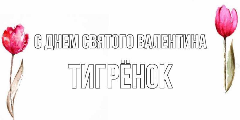 Картинка С днем Святого Валентина, Тигрёнок